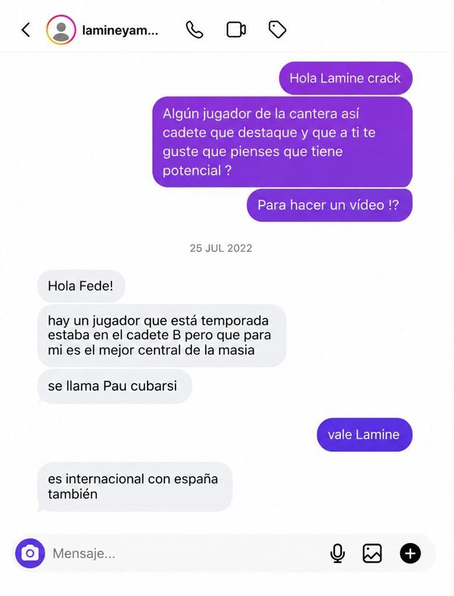 Lamine Yamal, despre Pau Cubarsi, în 2022 // FOTO: X @EspanaXtra În urmă cu 4 ani, Lamine Yamal făcea o previziune curajoasă! Totul s-a adeverit