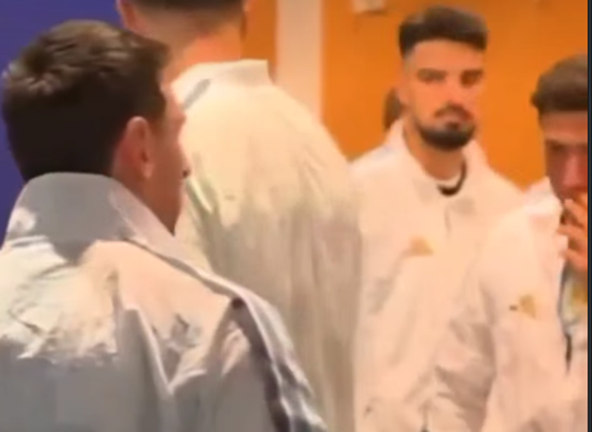 Jucătorii Argentinei, pe tunel, înaintea finalei de Campionat Mondial cu Spania