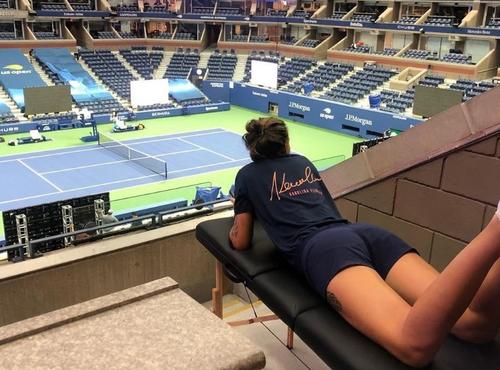 Arena Arthur Ashe privită de sus de Karolina Pliskova Foto Twitter Karolina Pliskova