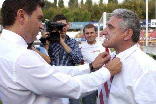 Cristi Borcea (stânga) și Ioan Becali (dreapta)