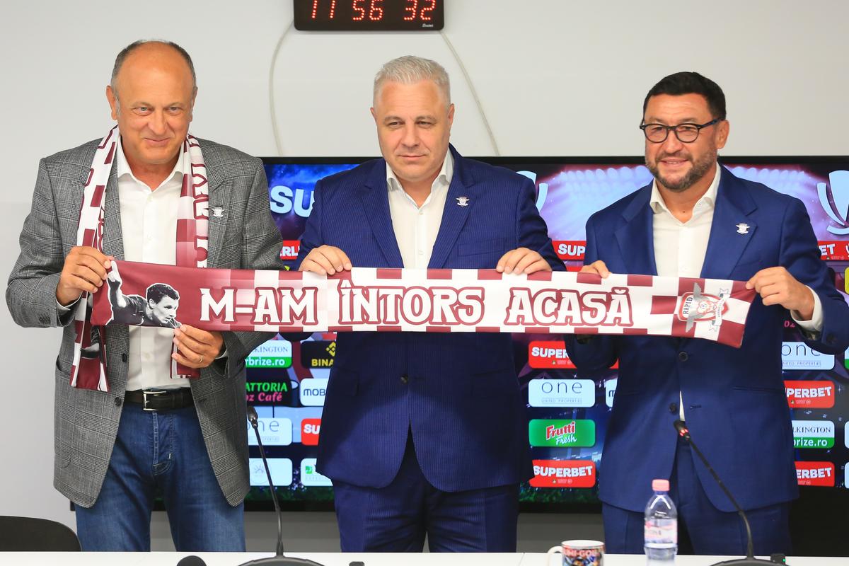 Marius Șumudică, prezentat la Rapid într-o conferință de presă