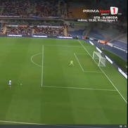 Golul lui Mora din Basaksehir - Universitatea Craiova. FOTO: captură Prima Sport