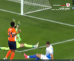 Golul lui Mora din Basaksehir - Universitatea Craiova. FOTO: captură Prima Sport