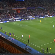 Golul lui Mora din Basaksehir - Universitatea Craiova. FOTO: captură Prima Sport