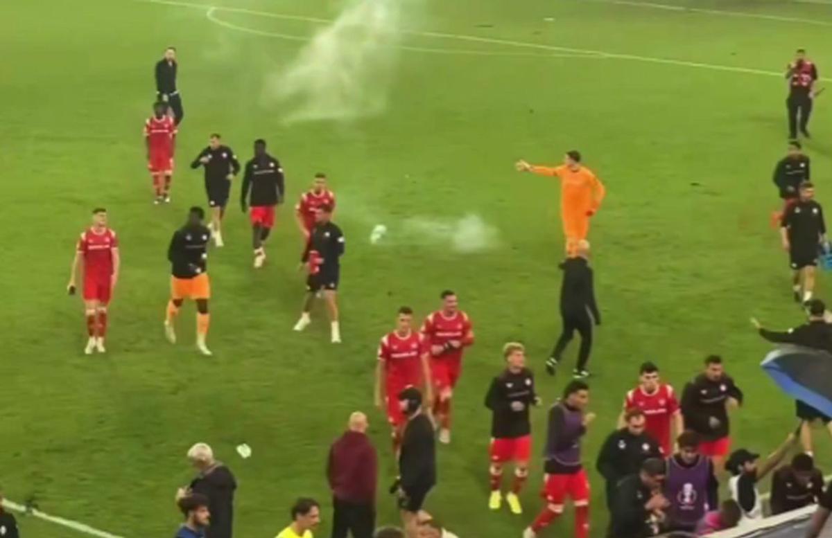 Haos în Germania: Südwest-Derby întrerupt, polițiștii au intrat pe teren pe cai!