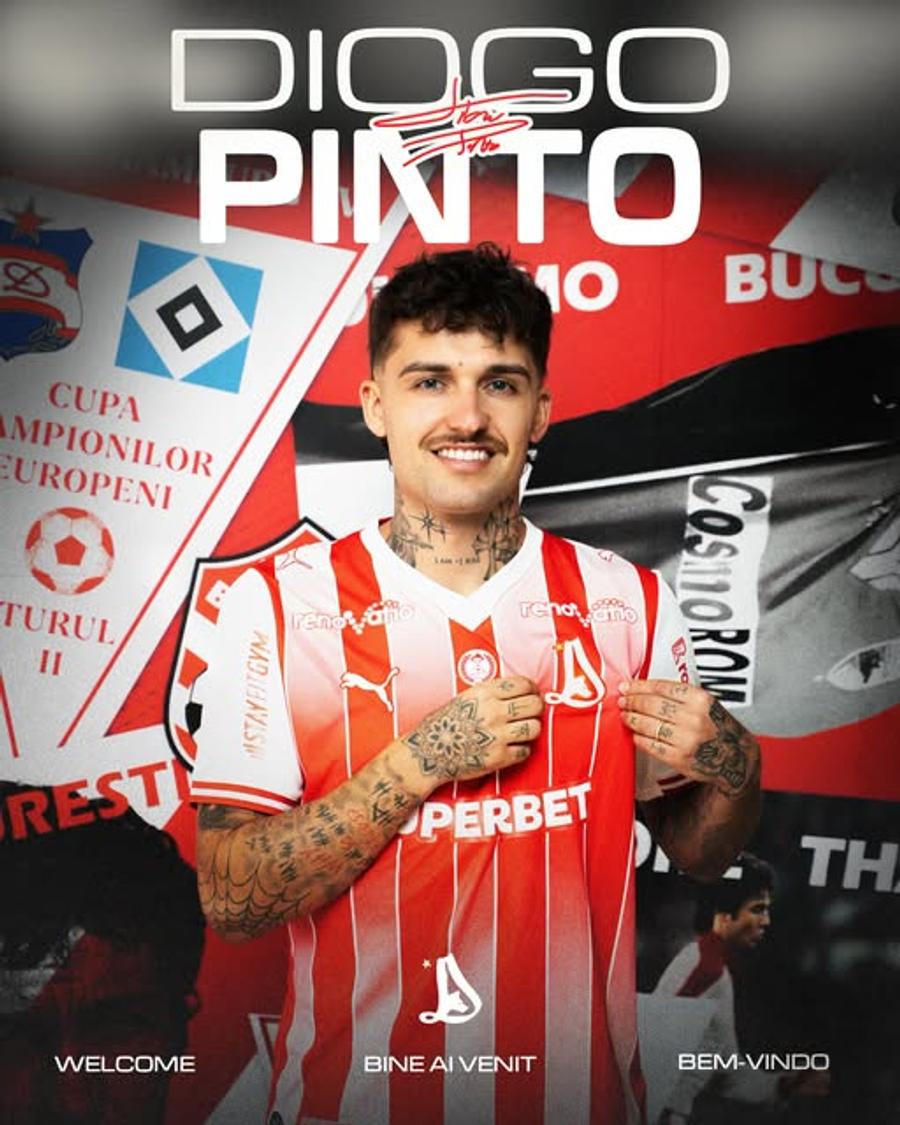 Diogo Pinto, prezentat oficial la Dinamo // Foto: Facebook A semnat cu Dinamo! Nicolescu a anunțat transferul » E pariul lui Nuno Campos