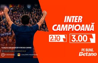 COTA ULTRA DROP: Inter campioană în Serie A, de la 2.10 la cota 3.00