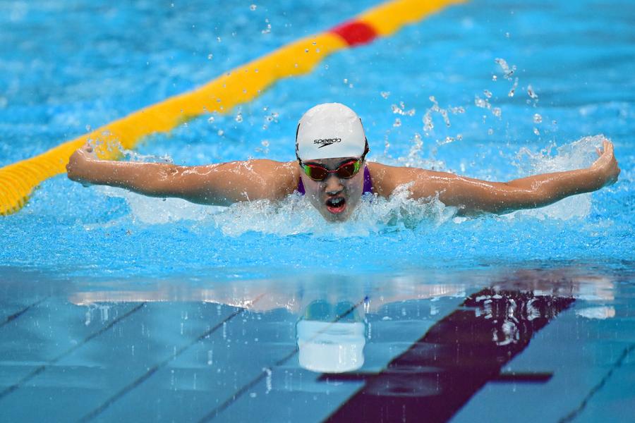Yu Zidi în acțiune FOTO Guliver/GettyImages La 13 ani, chinezoaica Yu Zidi a reușit al doilea timp din istorie la 200 m mixt