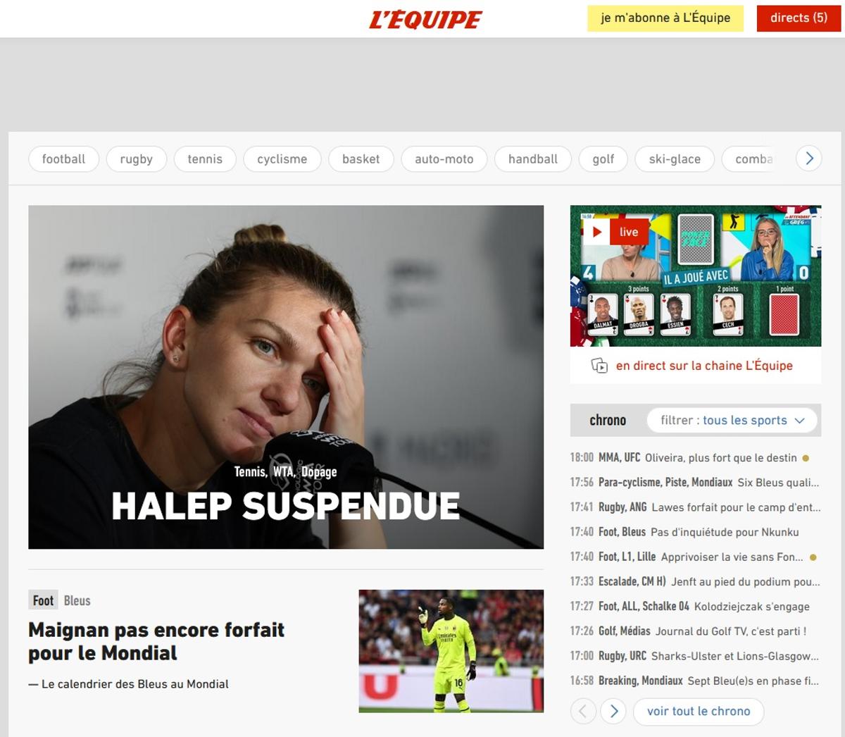Site-urile ziarelor de sport din întreaga lume o pun pe Simona Halep pe prima pagină