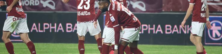Aaron Boupendza în Rapid - Farul, în runda 13 din Superliga / foto: Ionuț Iordache