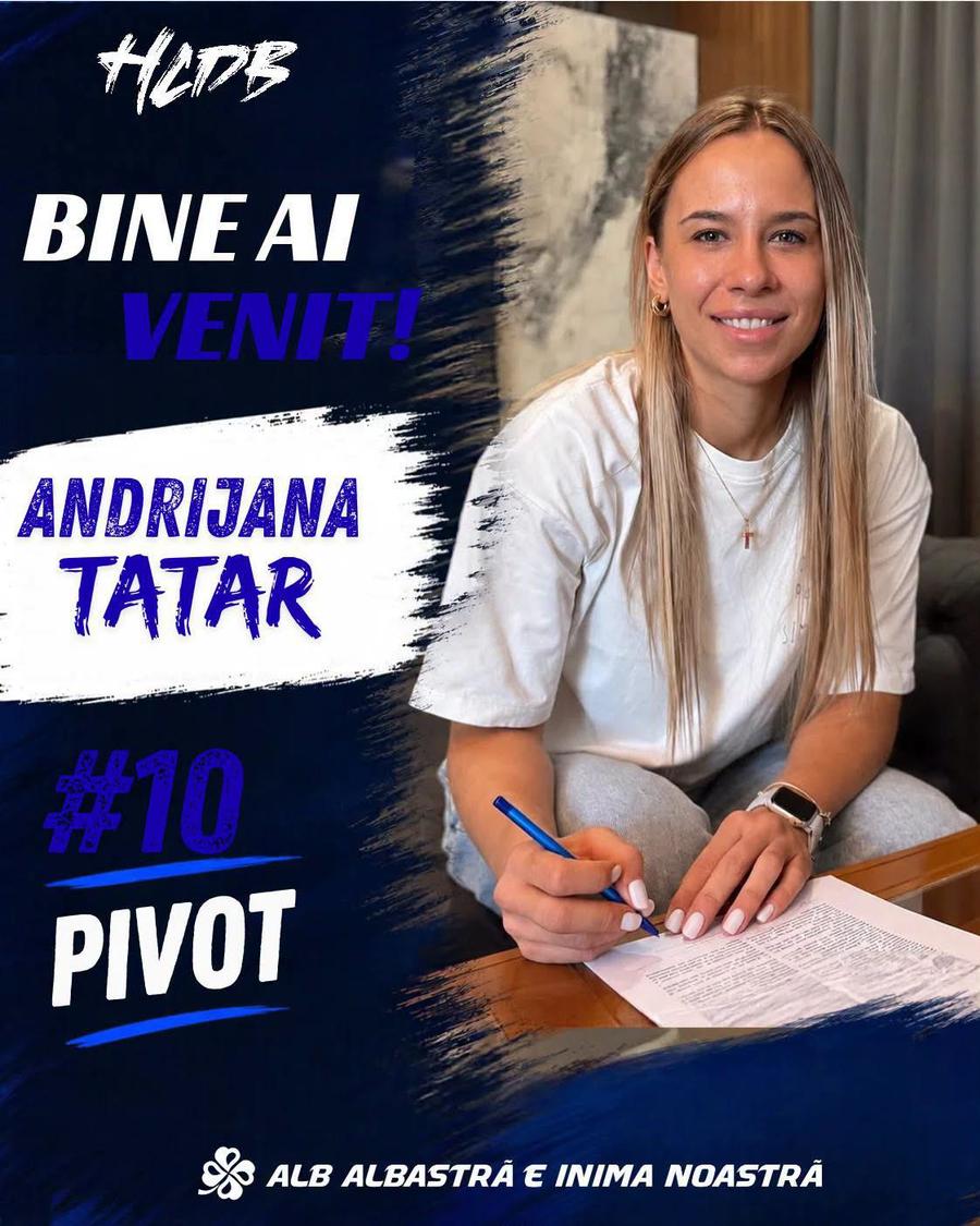 Andrijana Tatar Pivotul Andrijana Tatar s-a întors în „Liga Florilor”: „Un club cu ambiții mari”