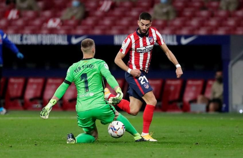 Atletico Madrid a deschis scorul cu Barcelona în prelungirile primei reprize, după o gafă uriașă a portarului Ter Stegen (28 de ani).
