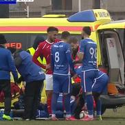 Accidentarea lui Modibo Keita în CSC Șelimbăr - FC Buzău // foto: captură DigiSport