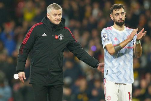 Bruno Fernandes și Ole Gunnar Solskjaer după Watford - Manchester United 4-1 // foto: Guliver/gettyimages