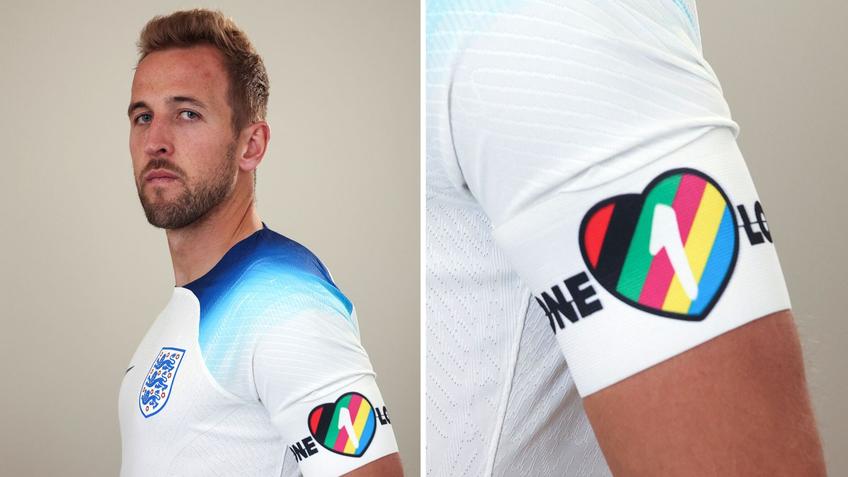 Harry Kane și banderola One Love Foto: Sky Sports