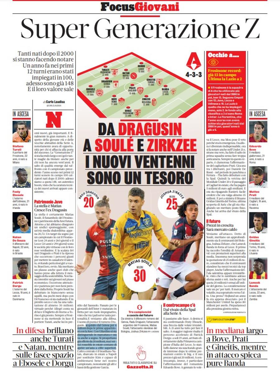 Ce jucător român figurează în echipa ideală a tinerilor lansați și remarcați în acest sezon din Serie A: „Se prefigurează deja oferte de 20 de milioane de euro”