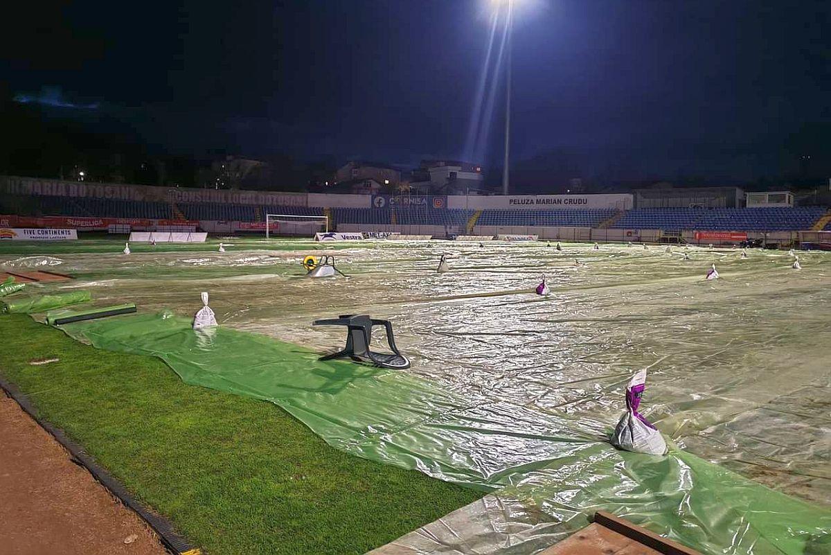 Ninsori la Botoșani, înainte de meciul cu FCSB » Cum arată terenul cu 9 ore înaintea restanței din Superliga