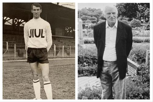 Andrei Stocker în timpul carierei de fotbalist, respectiv în ultima parte a vieții. Sursa fotografiei din dreapta: Genu Tuțu