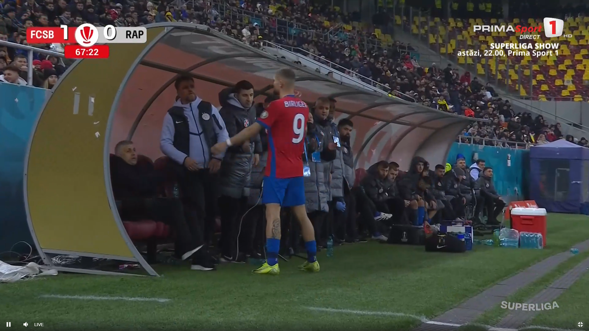 Daniel Bîrligea, furios după ce a fost schimbat în FCSB - Rapid