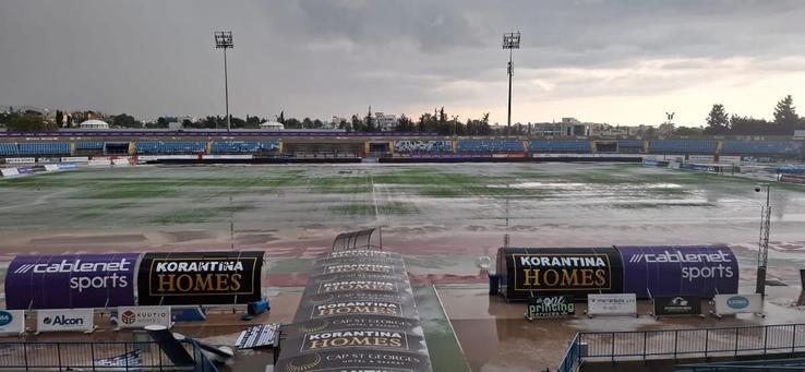 Pafos - APOEL, amânat din cauza inundațiilor/ foto: @kerkida.net