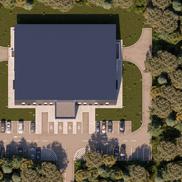 Simulare aeriană cu una dintre construcțiile unde vor înota elevii
