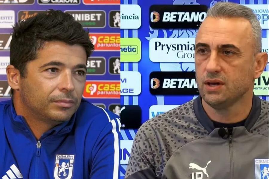 Giovanni Costantino, FCU Craiova, și Ivaylo Petev, CSU Craiova Craiova antrenorilor amatori