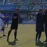 Bogdan Andone, eliminat în prima repriză din Argeș - Farul // Captură foto: Prima Sport 1