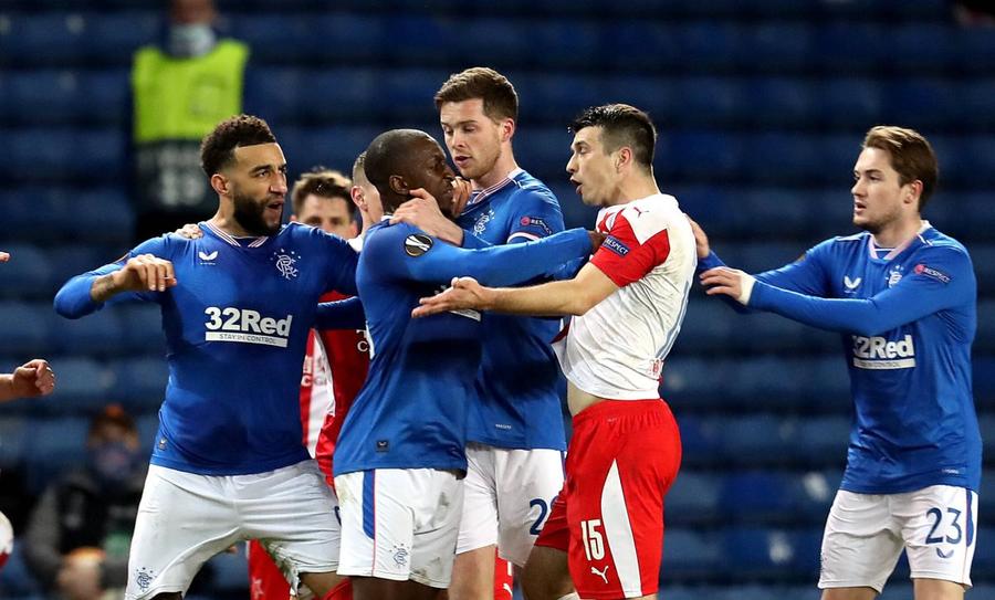 Scandal între jucători la meciul Rangers - Slavia Acuzații discutabile