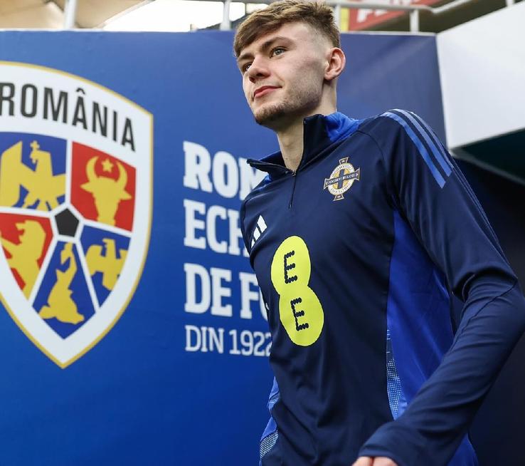 Conor Bradley, imagini de pe Arena Națională înaintea amicalului România - Irlanda de Nord / Sursă foto: Facebook@ Northern Ireland National Team