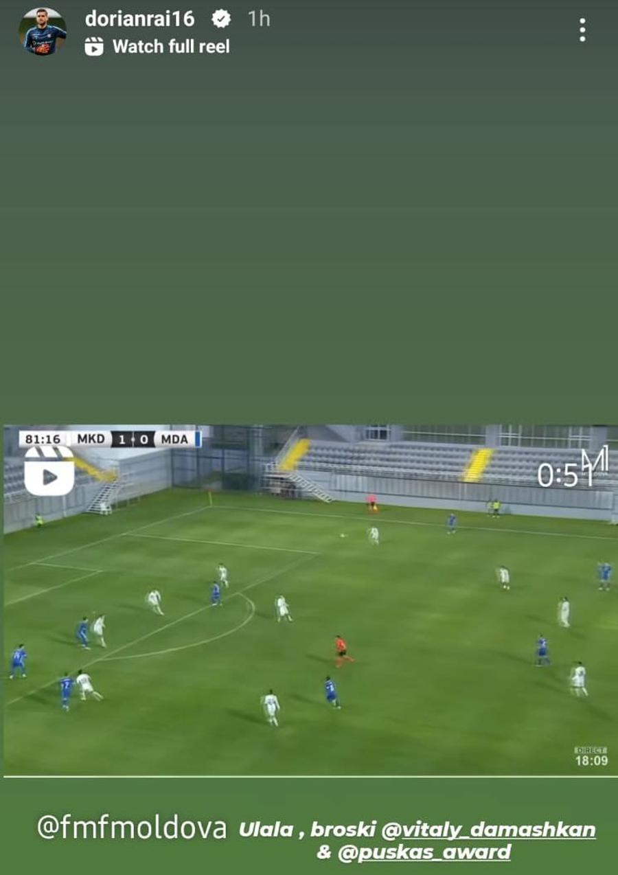 Dorian Railean propune golul lui Vitalie Damașcan la Premiul Puskas Gol în stilul lui Zlatan Ibrahimovic marcat de jucătorul care a evoluat timp de 3 ani în Superliga » Propus de un dinamovist la premiul Puskas!