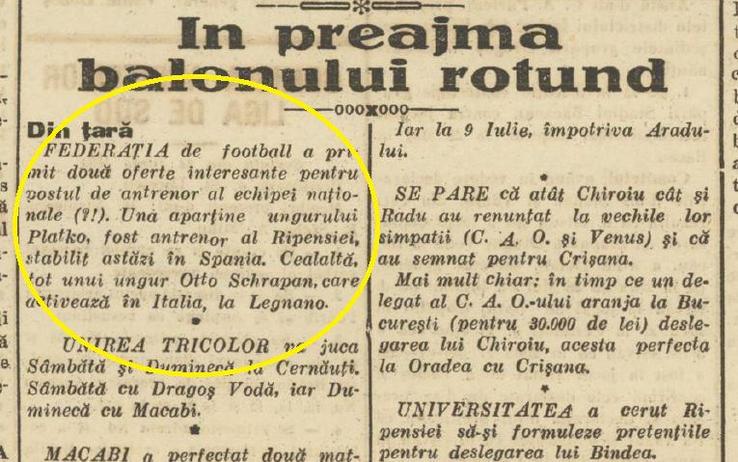 În 1933, Krappan și-a oferit serviciile naționalei României