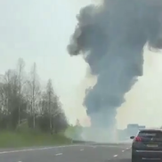 Autocar cu fani de la Manchester City, cuprins de flăcări // FOTO: X