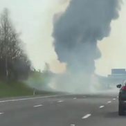 Autocar cu fani de la Manchester City, cuprins de flăcări // FOTO: X