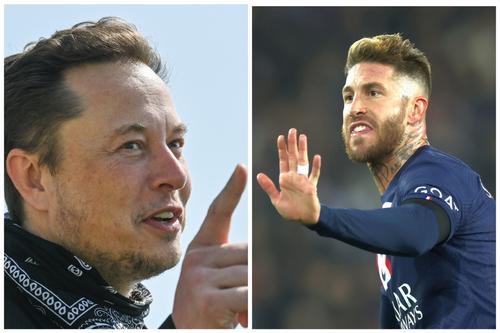 Sergio Ramos, în dreapta, s-a luat de Elon Musk, proprietarul Twitter