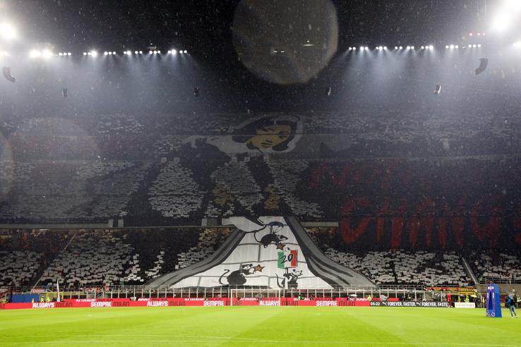 Scenografii Milan - Inter, 22 aprilie. foto: Getty