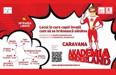 Începe Caravana Akademia Kinderland, ediția a 9-a: proiectul educațional dedicat alimentației sănătoase ajunge în 9 orașe