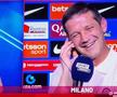 Cristi Chivu a râs în direct cu studioul Mediaset alături de moderatoarea Monica Bertini, după calificarea în finala Cupei Italiei / Foto: X
