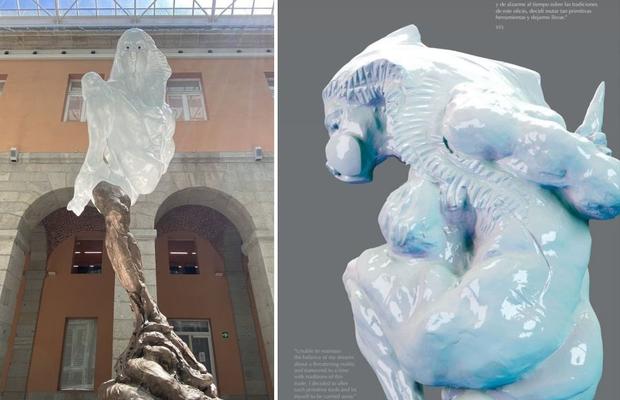 WTF?! Imagini HORROR în Spania! O sculptură dedicată victimelor COVID-19 a stârnit repulsie generală: „O fantomă care se c**ă!”