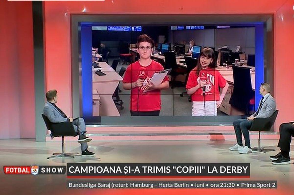 Imagini inedite în direct, înainte de FCSB - CFR Cluj » Comentatorii partidei, la table și bere: „Derby-ul se joacă. Cât despre comentariu, nu garantăm”. Copiii au prezentat echipele