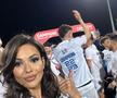 Andreea Bododel în tribune la Farul - Rapid