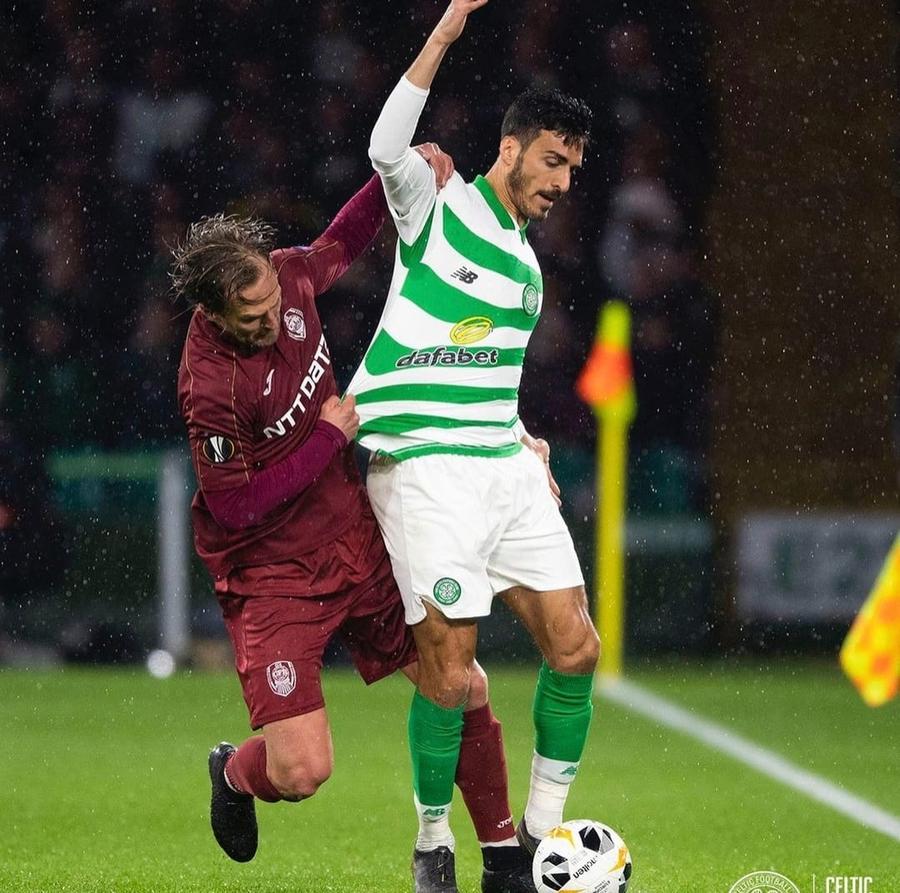 Hatem Elhamed în duel cu Damjan Djokovic, în toamna 2019, o confruntare între Celtic și CFR Cluj Fostul fotbalist din Superliga campion cu Neil Lennon la Celtic: „Atunci devine agresiv”