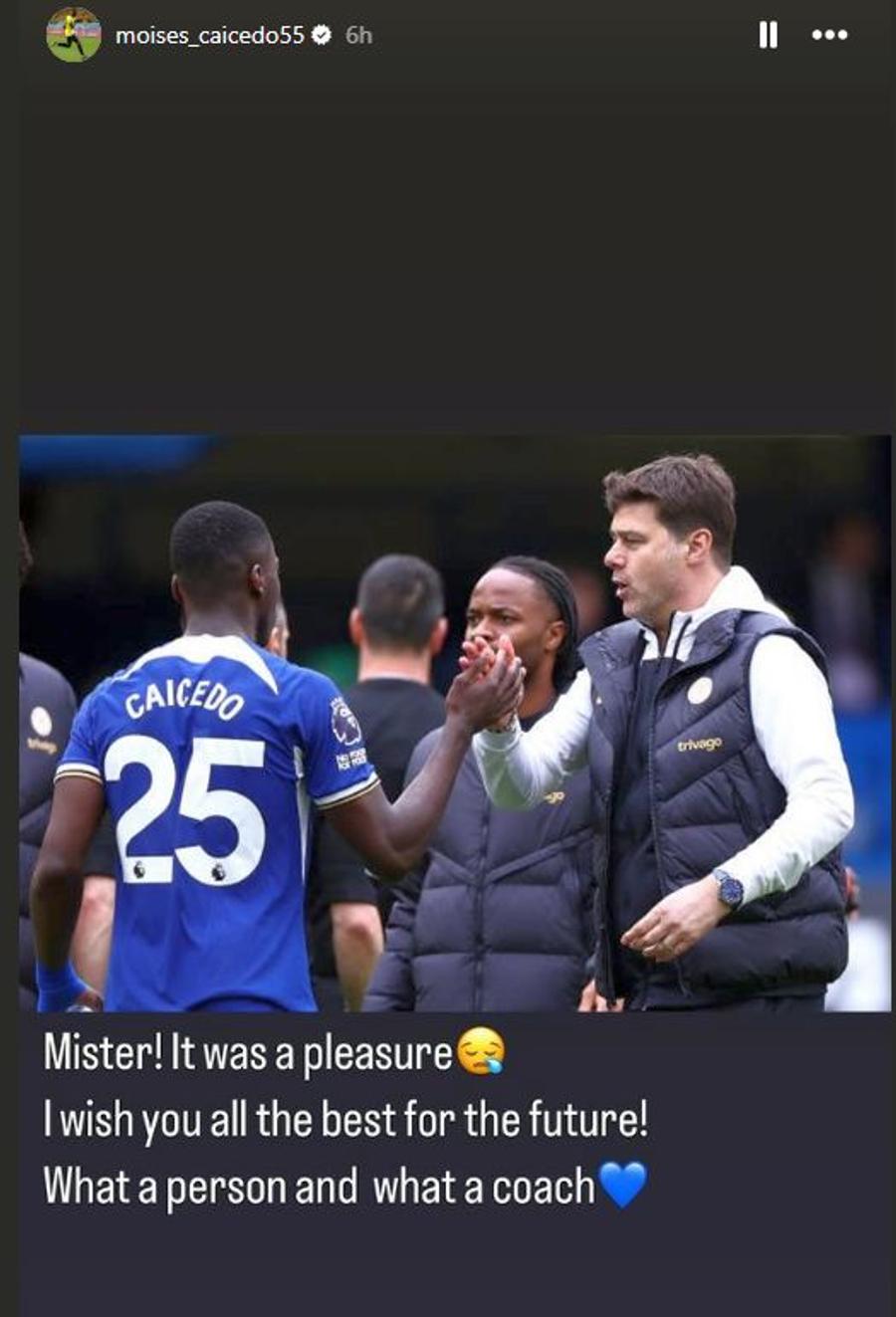 Mesajul lui Moises Caicedo, foto: Instagram S-au săturat! Jucătorii lui Chelsea au pus la cale o revoltă, după plecarea lui Pochettino