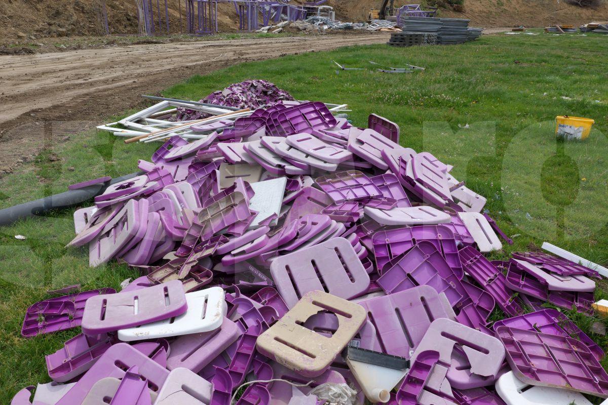 Vizită GSP pe șantierul de pe „Dan Păltinișanu” » Printre ruinele de pe „Monumentalul” violet: așa arată azi arena lui Poli Timișoara