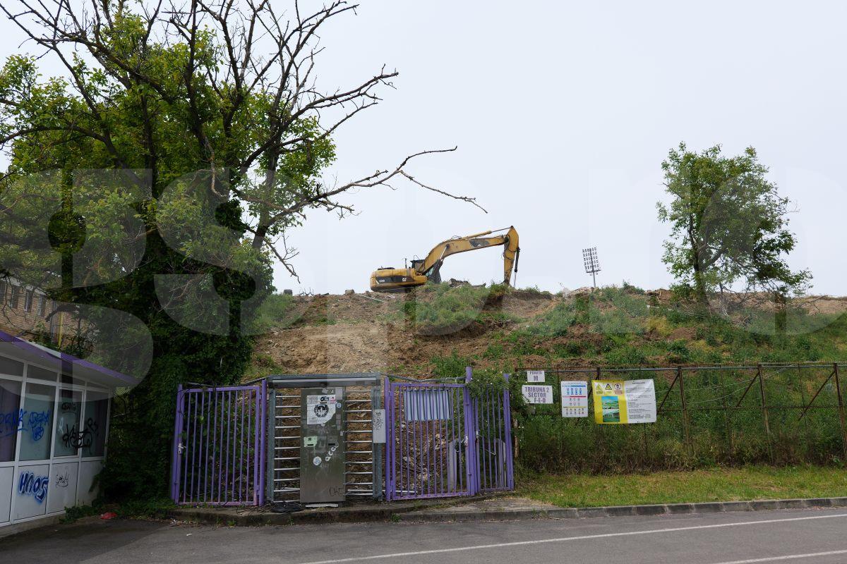 Vizită GSP pe șantierul de pe „Dan Păltinișanu” » Printre ruinele de pe „Monumentalul” violet: așa arată azi arena lui Poli Timișoara