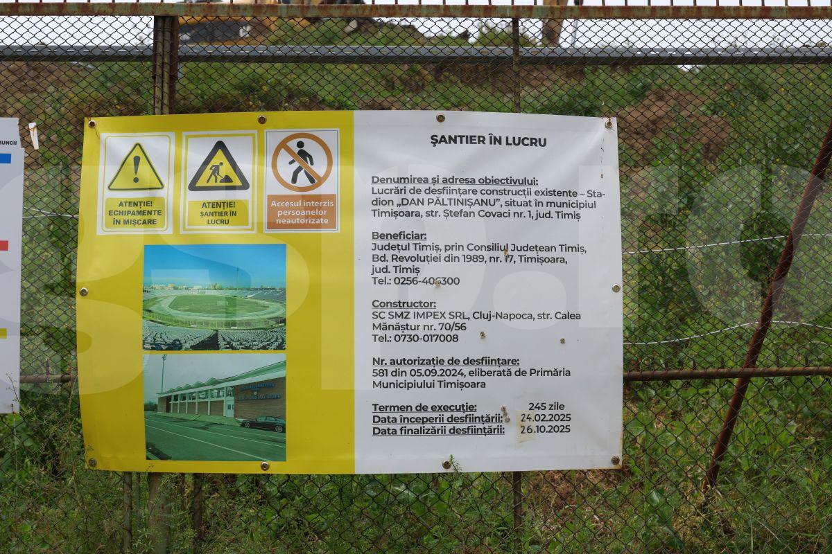 Vizită GSP pe șantierul de pe „Dan Păltinișanu” » Printre ruinele de pe „Monumentalul” violet: așa arată azi arena lui Poli Timișoara