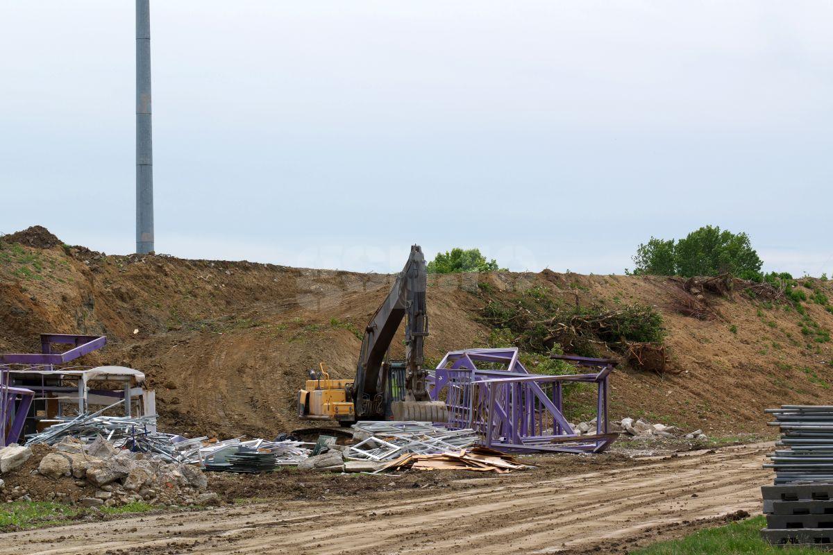 Vizită GSP pe șantierul de pe „Dan Păltinișanu” » Printre ruinele de pe „Monumentalul” violet: așa arată azi arena lui Poli Timișoara