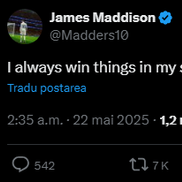 Reacția lui James Maddison, care l-a citat pe Ange Postecoglou