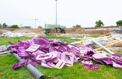 Dispare o lume! GSP a intrat pe șantierul de pe „Dan Păltinișanu” » 50 de imagini la zi cu stadionul istoric din vestul țării: „Monumentalul” e de nerecunoscut