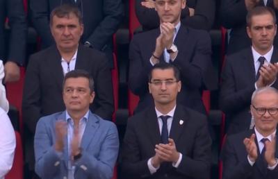 Un ministru PSD, „infiltrat” între Gică Hagi și Răzvan Burleanu la România - Belgia » Imaginea surprinsă la „oficiala” stadionului din Koln