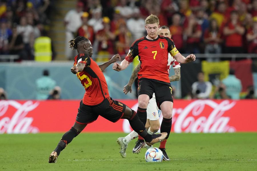 Jeremy Doku și Kevin De Bruyne, vedetele naționalei Belgiei. Foto: Imago Images Cine transmite la TV România - Belgia